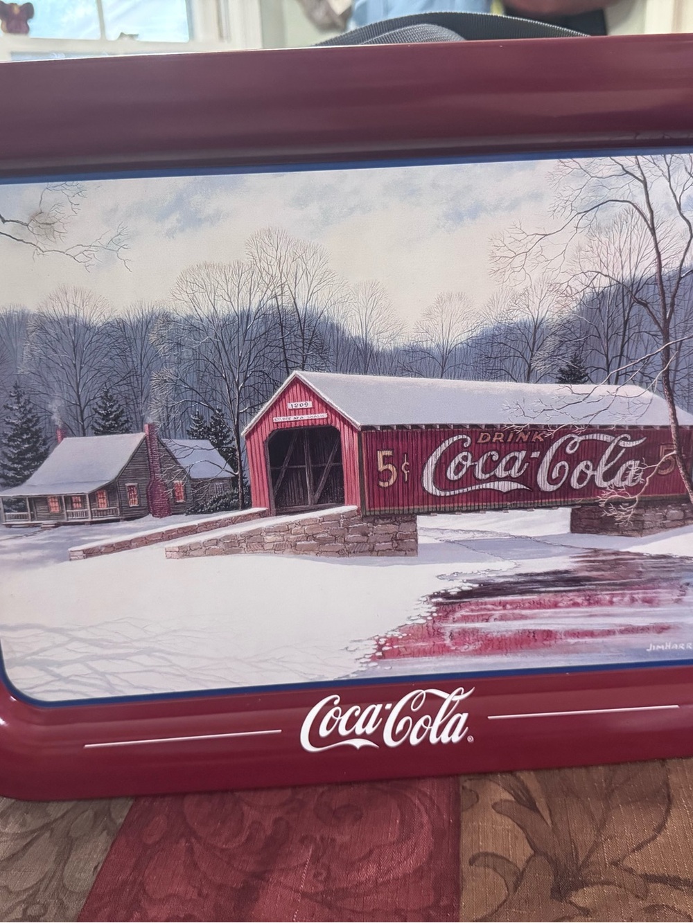 Coca-Cola 1996 Metal Winter Bridge Tray